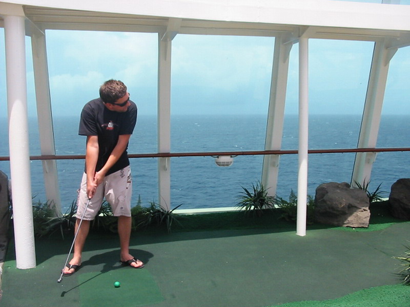 Caribbean-3011 - Next day, how about a little mini golf at sea. Not good.