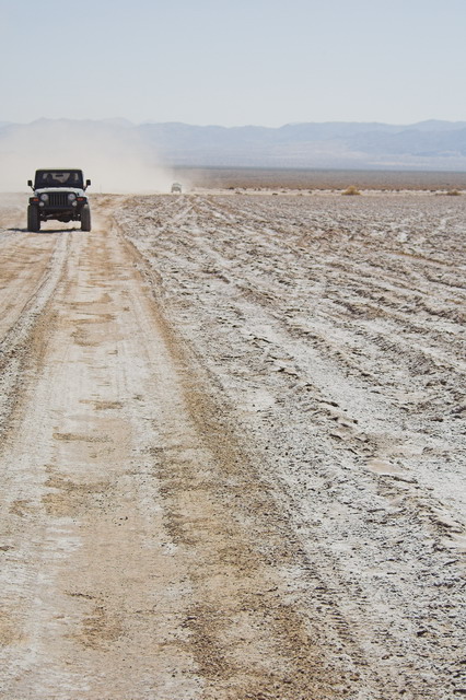 Mojave-Road-0189 - Scott crosses the lake.