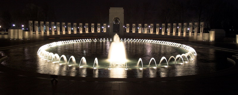 Washington-DC-0160 - The World War II Memorial at night.
